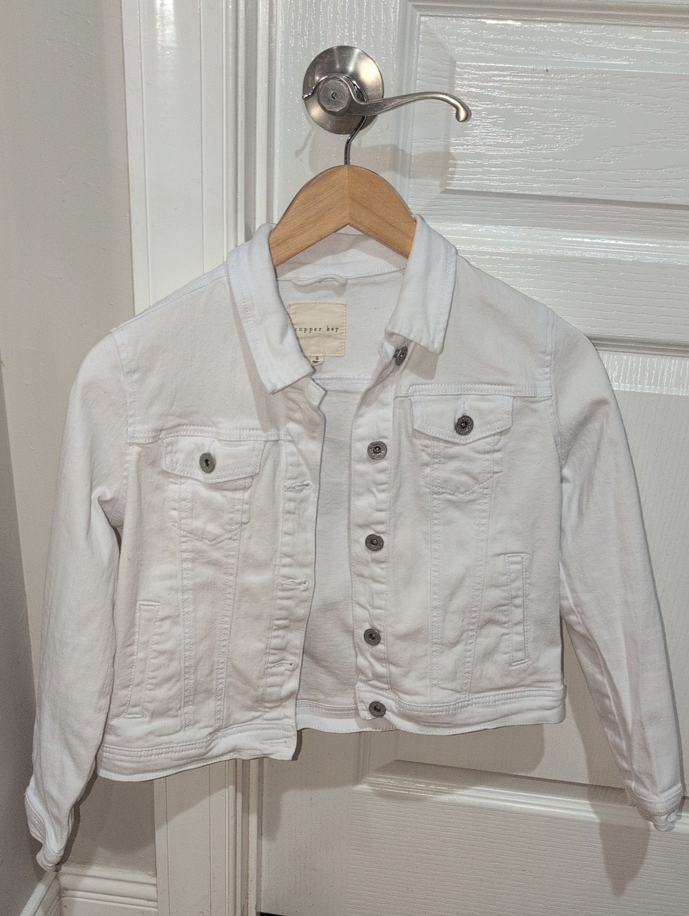 White Kids Denim Jacket - Copper Key